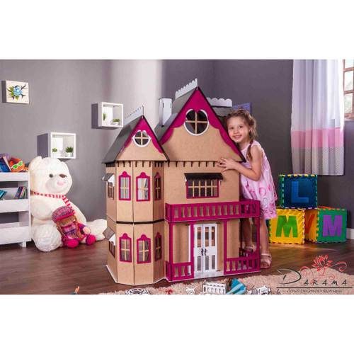 Kit Casa De Bonecas Barbie E Moveis Lian Em Mdf Cru 18 Pc - Darama no  Shoptime