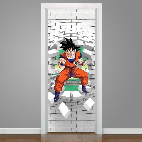 Adesivo Decorativo Parede Dragon Ball Z Goku Madeira Oferta