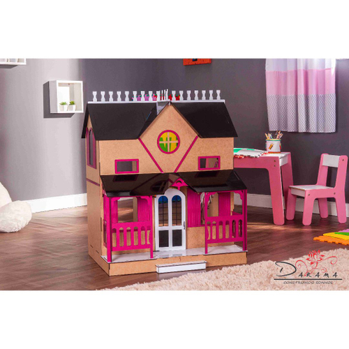 Casa Bonecas Escala Barbie Com Garagem Milla Rubrum Darama no Shoptime