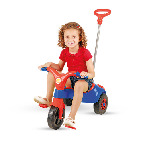 TRICICLO INFANTIL MOTOCA PRAIA E CAMPO COM EMPURRADOR - TRICICLO INFANTIL  MOTOCA PRAIA E CAMPO COM EMPURRADOR - TODOS