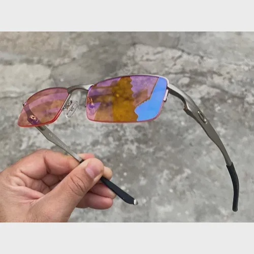 Óculos de Sol Lupinha Oakley Vilão Fio Nylon Preta Rosa Transparente