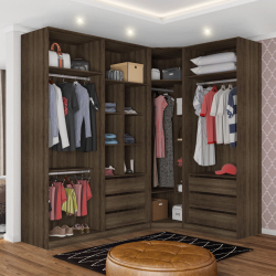 Guarda Roupa Canto Closet sem Portas 3 Peças, 6 Gavetas, 4 Cabideiros Prime Luciane Móveis é ruim? Guarda Roupa Canto Closet sem Portas 3 Peças, 6 Gavetas, 4 Cabideiros Prime Luciane Móveis é boa?