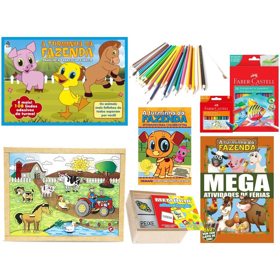 Kit Diversão Revista Colorir + Jogo da Memória