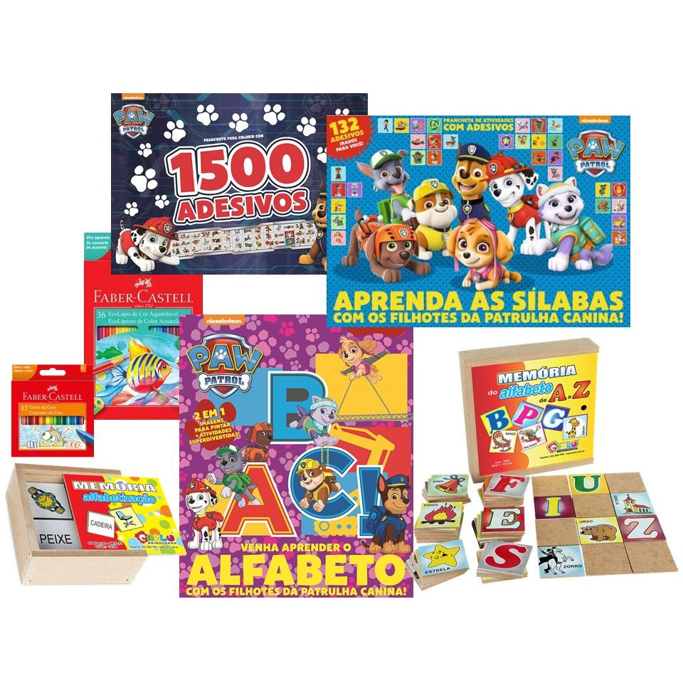 Kit diversão - 3 livros patrulha canina + jogos, pintando E brincando  alfabetização 1 em Promoção na Americanas