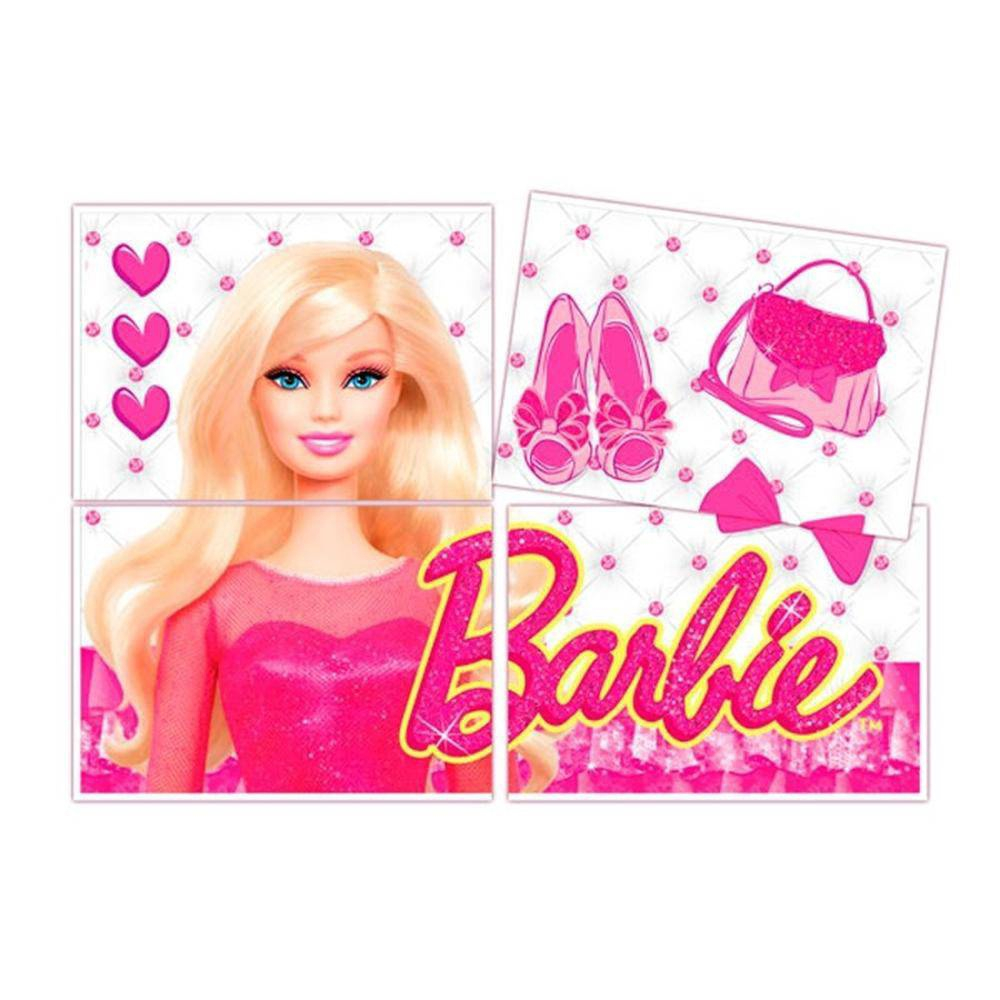 Painel 4 Lâminas Barbie Regina - Lojas Brilhante