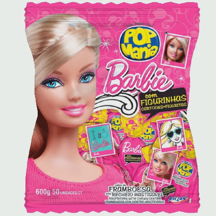 Pirulito Pop Mania Barbie Framboesa 50 unidades em Promoção na Americanas