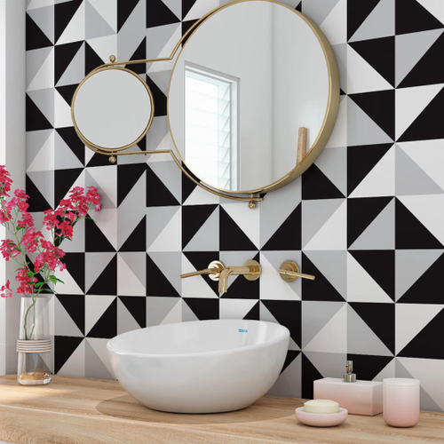 Papel de Parede Adesivo Lavável Decoração Pastilhas Azulejo Para Cozinha  Preto Com Branco Xadrez 3D - Pro Decor no Shoptime