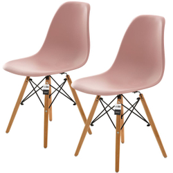 Conjunto 2 Cadeiras Charles Eames Rosa - KzaBela Menor preço em Conjunto 2 Cadeiras Charles Eames Rosa - KzaBela