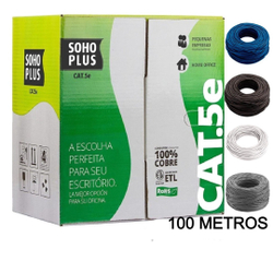 100 Metros de Cabo Rede Lan Utp Cat5e Furukawa SohoPlus u/utp Menor preço em 100 Metros de Cabo Rede Lan Utp Cat5e Furukawa SohoPlus u/utp