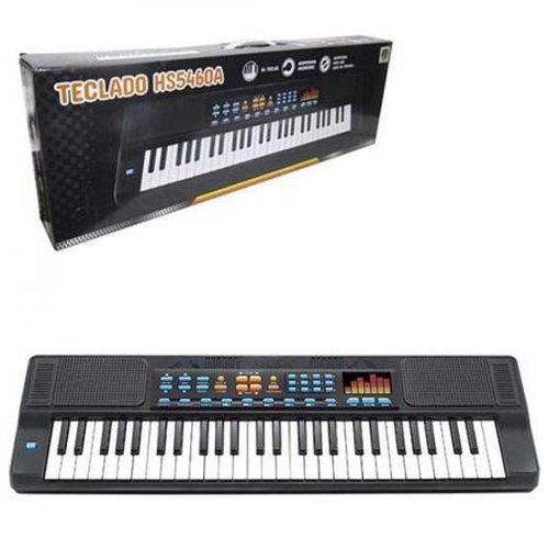 Teclado Infantil 44 Teclas Com Microfone - Preto - Toda Música