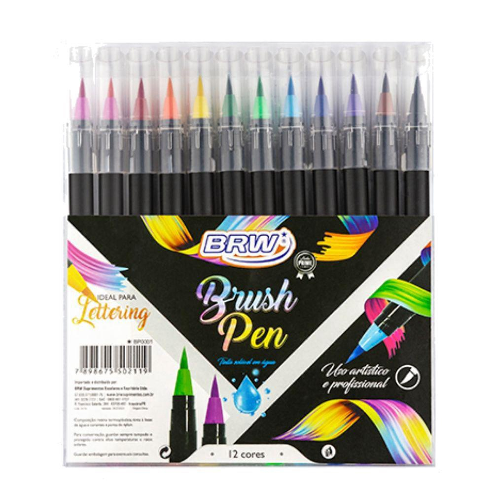 Caneta Brush Pen Preta Brw