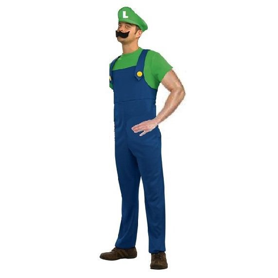 Fantasia Luigi Masculino Adulta cosplay/anime em Promoção na