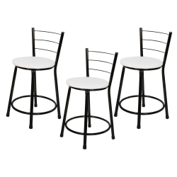 Kit 3 Banquetas Baixa Cozinha Epóxi Preta/Branco Laumar Menor preço em Kit 3 Banquetas Baixa Cozinha Epóxi Preta/Branco Laumar
