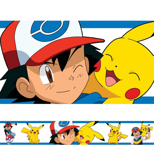 Faixa Infantil Border Papel Parede Pokemon Kit 4 Unidades