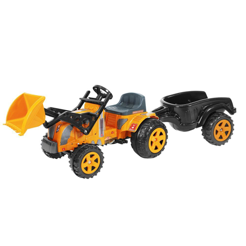 Carrinho Infantil Passeio De Pedal Trator Fazendeiro - Biemme - Amarelo