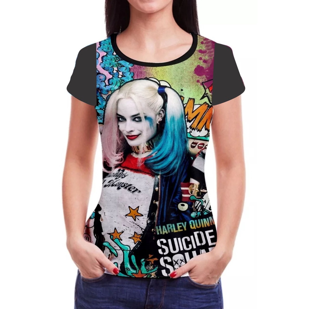 Camiseta da Arlequina coringa blusa Esquadrão harley quinn em Promoção na  Americanas