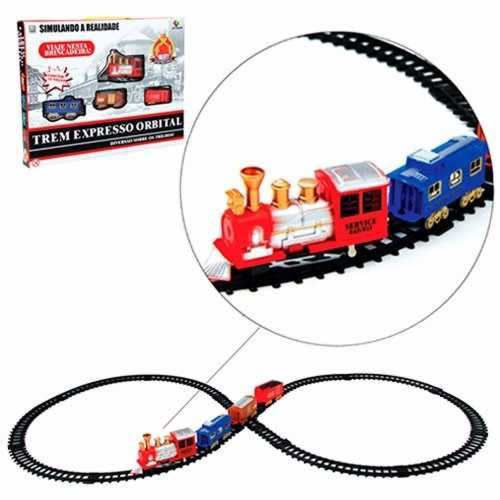 Trem De Brinquedo Com Trilho A Pilha Locomotiva Infantil - Shop Macrozao