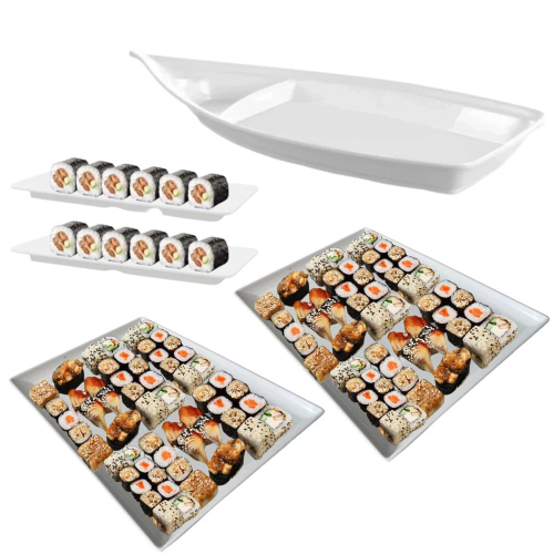 Kit Para 6 Pessoas Jogo Jantar Comida Japonesa Sushi Barca