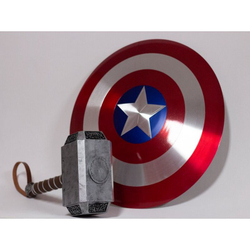 Kit Escudo Capitão América 60cm + Martelo do Thor Menor preço em Kit Escudo Capitão América 60cm + Martelo do Thor