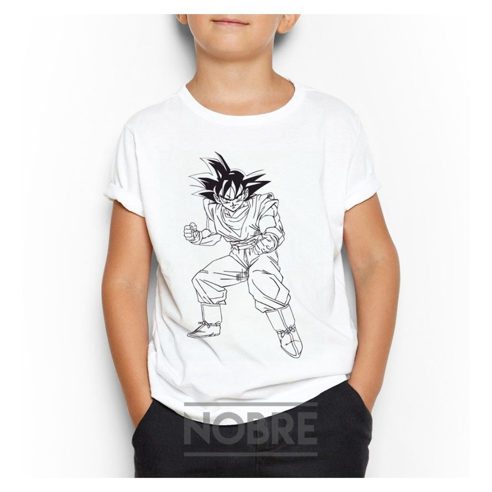 Camiseta para Colorir Dragon Ball Goku com Canetinha