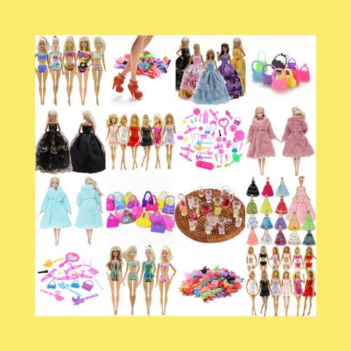 Kit Com 5 Vestidos De Princesa Para Boneca Barbie