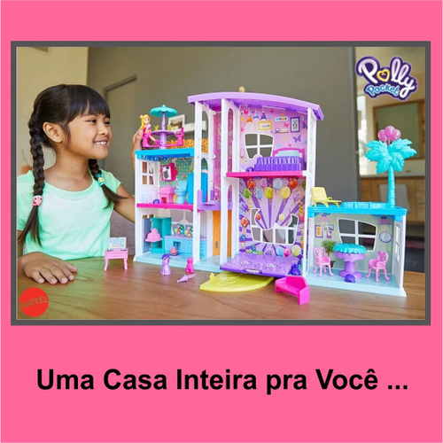 Brinquedo Boneca Mega Casa Surpresa Escala Polly Pocket GFR12 Completa  Original Matel Poly Playset em Promoção na Americanas