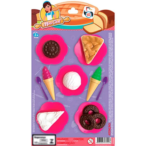 Kit Sorvetinho Com 5 Peças Brinquedo Cozinha Montar Sorvete