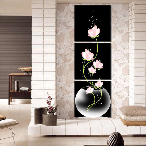3 peças de arte moderna pintura em tela de flores, impressão de fotos,  tapeçarias, decoração para casa nas americanas