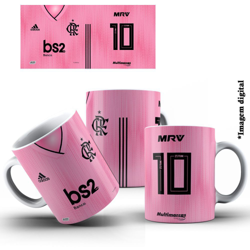 caneca personalizada do flamengo rosa