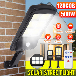 500 / 300W 128 / 100COB de energia solar LED sensor de movimento para iluminação pública Lâmpada de parede à prova d'água Segurança externa Menor preço em 500 / 300W 128 / 100COB de energia solar LED sensor de movimento para iluminação pública Lâmpada de parede à prova d'água Segurança externa
