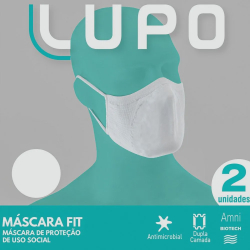 Máscara lupo branca tecido (C/02 und) lupo Menor preço em Máscara lupo branca tecido (C/02 und) lupo