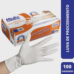 Luva de procedimento látex G C/100 unds - medix Menor preço em Luva de procedimento látex G C/100 unds - medix