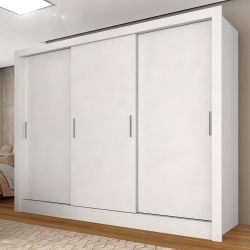 Guarda Roupa Casal Paloma 3 Portas Branco - Moveis Arapongas Menor preço em Guarda Roupa Casal Paloma 3 Portas Branco - Moveis Arapongas