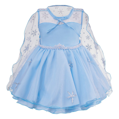 Vestido Infantil Princesa Frozen Azul com Capa Festa 4 ao 12 no Shoptime