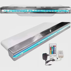 Cascata para Piscina 60cm de Embutir em Fibra Bico Inox com Led Menor preço em Cascata para Piscina 60cm de Embutir em Fibra Bico Inox com Led