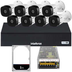 Kit Cftv Intelbras 8 Câmeras Full HD Mhdx 1208 1TB Sem Cabo Menor preço em Kit Cftv Intelbras 8 Câmeras Full HD Mhdx 1208 1TB Sem Cabo