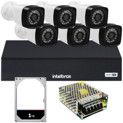 Kit Cftv 6 Cameras Full Dvr Intelbras Mhdx 1108 1TB Sem Cabo Menor preço em Kit Cftv 6 Cameras Full Dvr Intelbras Mhdx 1108 1TB Sem Cabo