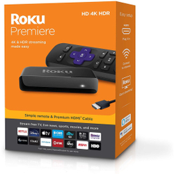 Roku Premiere HD/4K/HDR Streaming Media Player, Remoto Simples e Premium hdmi Cabo - Preto Menor preço em Roku Premiere HD/4K/HDR Streaming Media Player, Remoto Simples e Premium hdmi Cabo - Preto