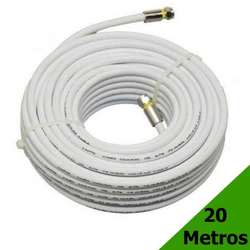 Cabo Coaxial para antena de TV 20 Metros Montado Cabo coaxial RG6 95% Malha Alta Definição Menor preço em Cabo Coaxial para antena de TV 20 Metros Montado Cabo coaxial RG6 95% Malha Alta Definição