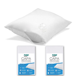 Kit 2 Capas Protetoras de Travesseiro Repelente a líquidos Nap Home Menor preço em Kit 2 Capas Protetoras de Travesseiro Repelente a líquidos Nap Home