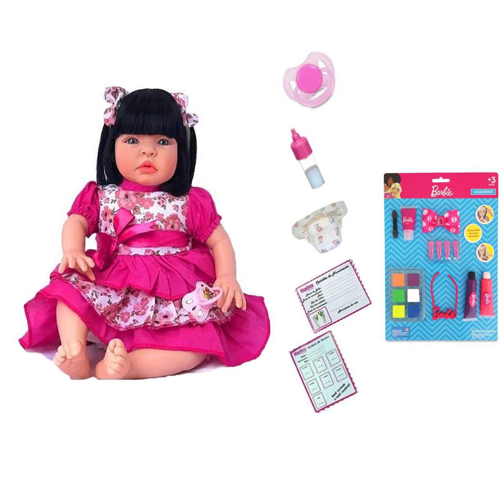 Boneca Bebê Reborn Muito Linda Vermelha Morena ários Itens - ShopJJ -  Brinquedos, Bebe Reborn e Utilidades