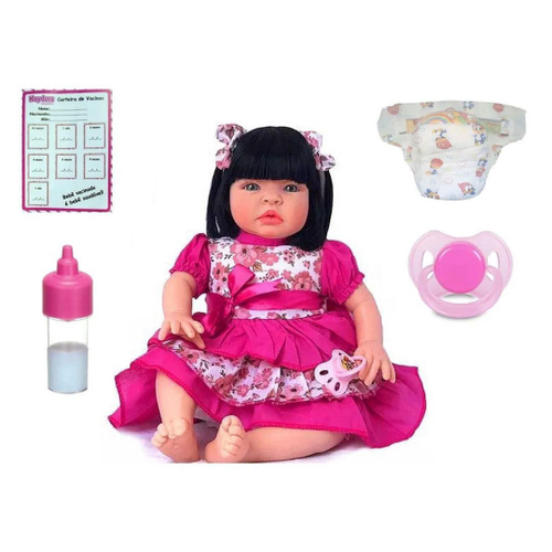 Boneca Morena Estilo Reborn Baby Kiss - Refletindo Você