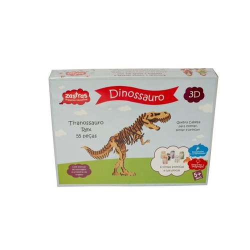 Quebra-Cabeça Zastras Brinquedos Dinossauros 3D