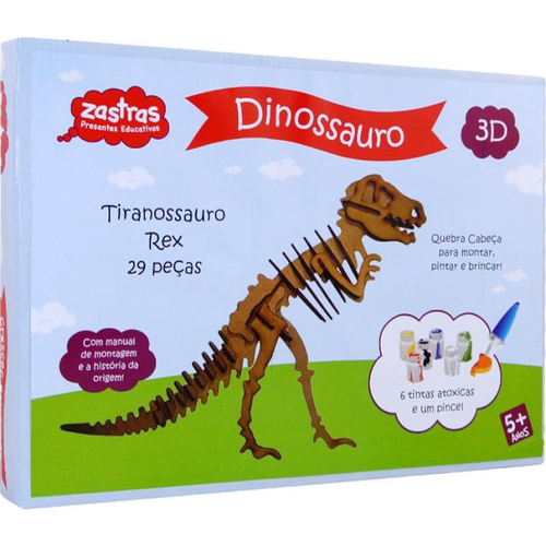 Quebra-Cabeça Zastras Brinquedos Dinossauros 3D