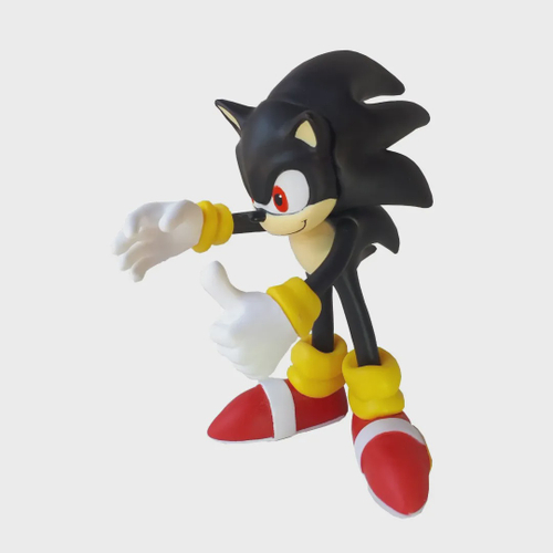 Boneco Sonic Shadow Preto 26cm Articulado Sega Coleção Caixa