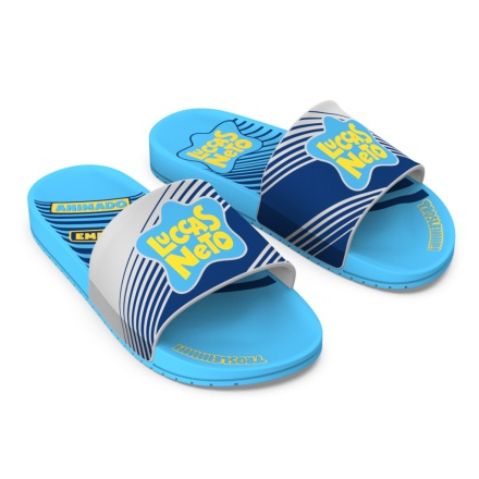 Chinelo Infantil Grendene Luccas Neto Vamos Brincar Promo - Azul+