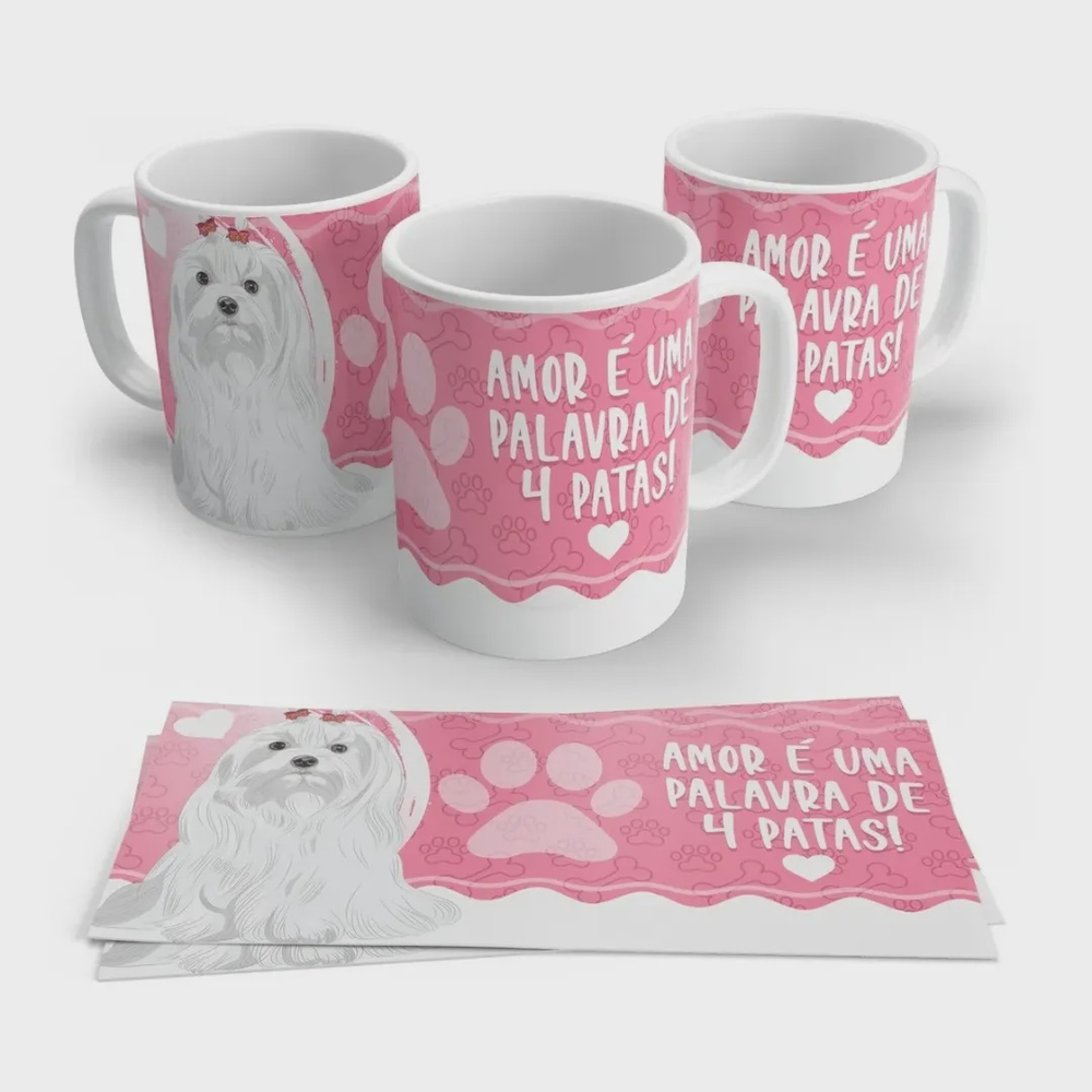 Caneca Eu Amo Cachorros ou Gatinhos Fofinhos Paixão por Pet em Promoção na  Americanas