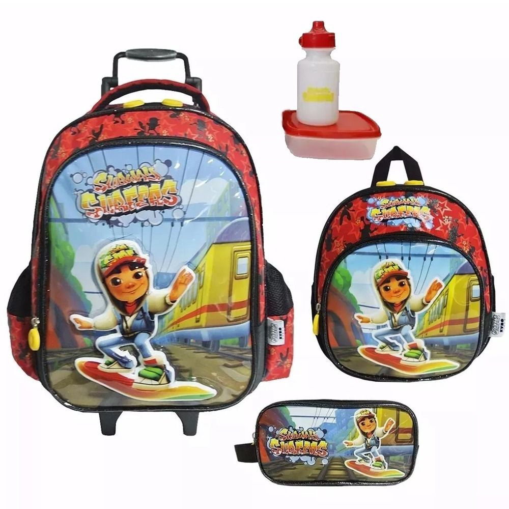 17 polegada subway surfers jogo meninas & meninos mochila oxford