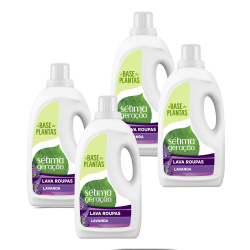 Kit 4 Lava-Roupas Líquido Sétima Geração Lavanda 3L Menor preço em Kit 4 Lava-Roupas Líquido Sétima Geração Lavanda 3L