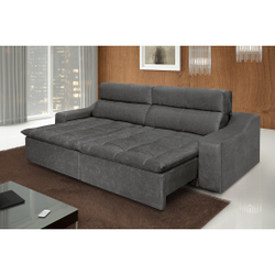 Sofá 4 Lugares Connect Com Pillow Retrátil e Reclinável 2,50m Suede Amassado Menor preço em Sofá 4 Lugares Connect Com Pillow Retrátil e Reclinável 2,50m Suede Amassado